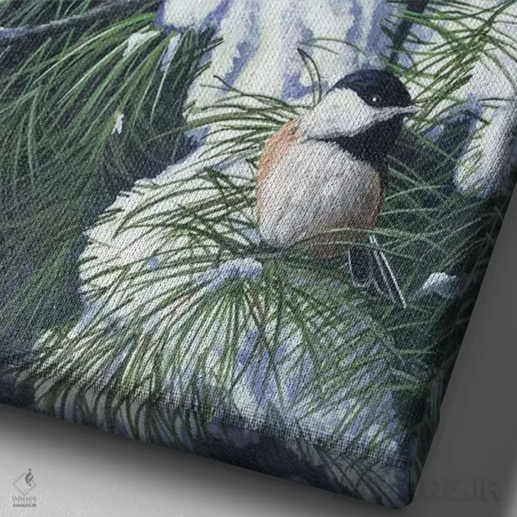 تابلو دکوراتیو چرخ ریسک های زمستانی اثر کریستوفر لیتر - نمای نزدیک بافت بوم