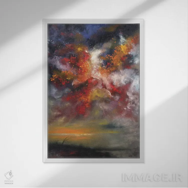 تابلو انتزاعی یادبود اثر کریستوفر لیتر - نمای قابدار سفید