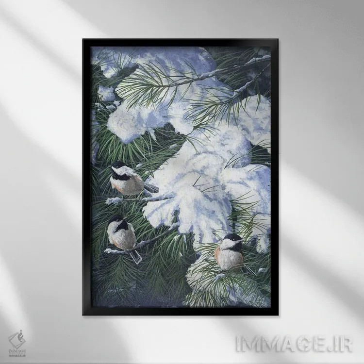 تابلو دکوراتیو چرخ ریسک های زمستانی اثر کریستوفر لیتر - نمای قابدار مشکی