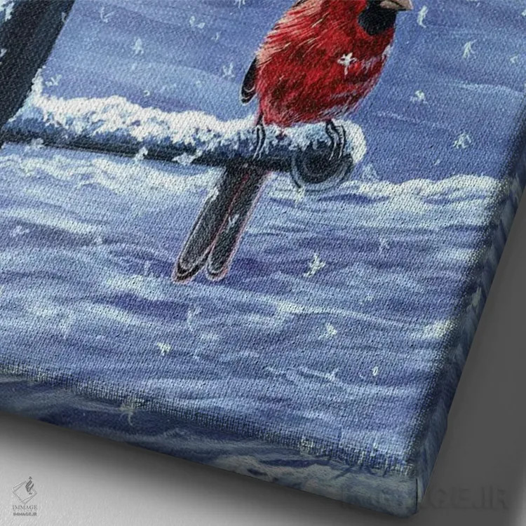 تابلو دکوراتیو گرمای زمستان اثر کریستوفر لیتر - نمای نزدیک بافت بوم