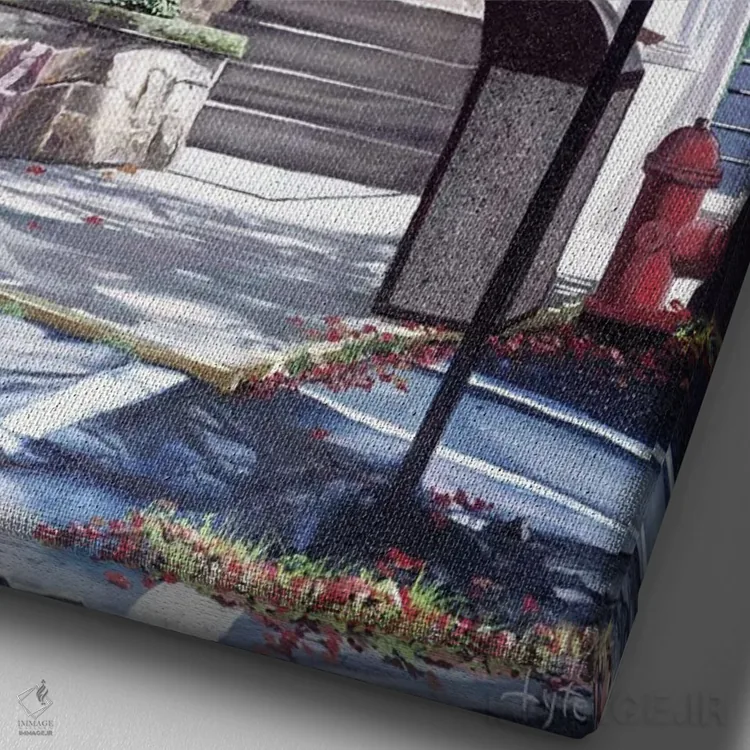 تابلو دکوراتیو خیابان سانبری اثر کریستوفر لیتر - نمای نزدیک بافت بوم