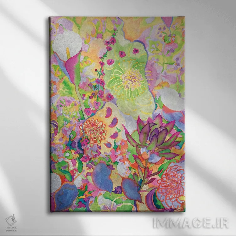 تابلو انتزاعی سخن روح اثر کاریسا لومینس - نمای روبهرو روی دیوار