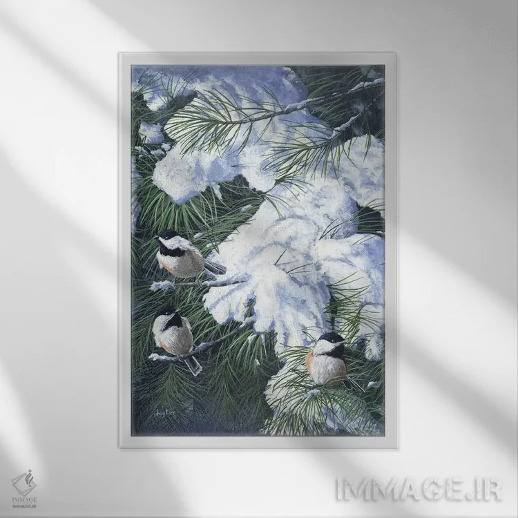 تابلو دکوراتیو چرخ ریسک های زمستانی اثر کریستوفر لیتر - نمای قابدار سفید