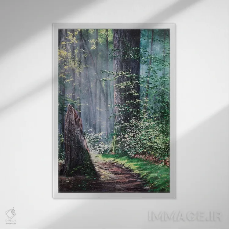 تابلو دکوراتیو از میان جنگل بکر اثر کریستوفر لیتر - نمای قابدار سفید