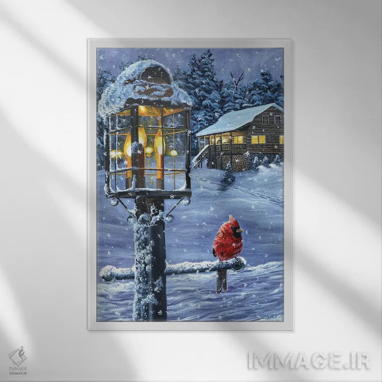 تابلو دکوراتیو گرمای زمستان اثر کریستوفر لیتر - نمای قابدار سفید