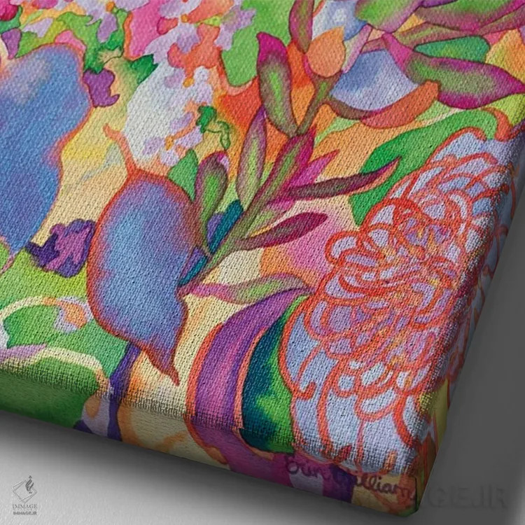 تابلو انتزاعی سخن روح اثر کاریسا لومینس - نمای نزدیک بافت بوم