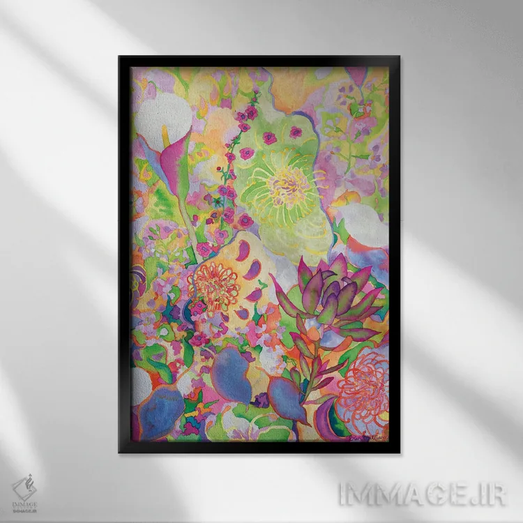 تابلو انتزاعی سخن روح اثر کاریسا لومینس - نمای قابدار مشکی