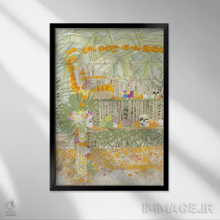 تابلو دکوراتیو روز مرگان اثر کلر ویلسون - نمای قابدار مشکی