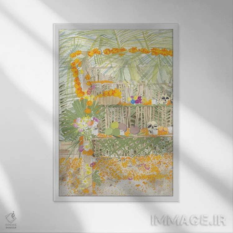 تابلو دکوراتیو روز مرگان اثر کلر ویلسون - نمای قابدار سفید