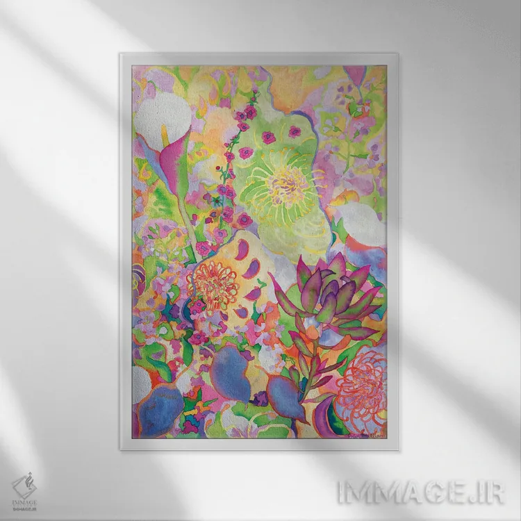 تابلو انتزاعی سخن روح اثر کاریسا لومینس - نمای قابدار سفید