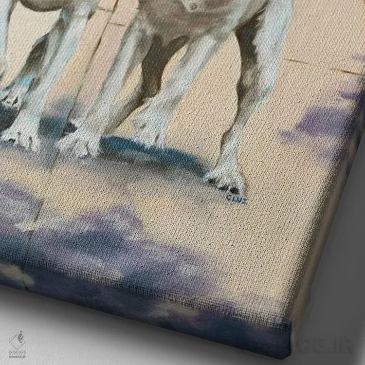 تابلو دکوراتیو زندگی جودی و الروی اثر کارول لوز - نمای نزدیک بافت بوم