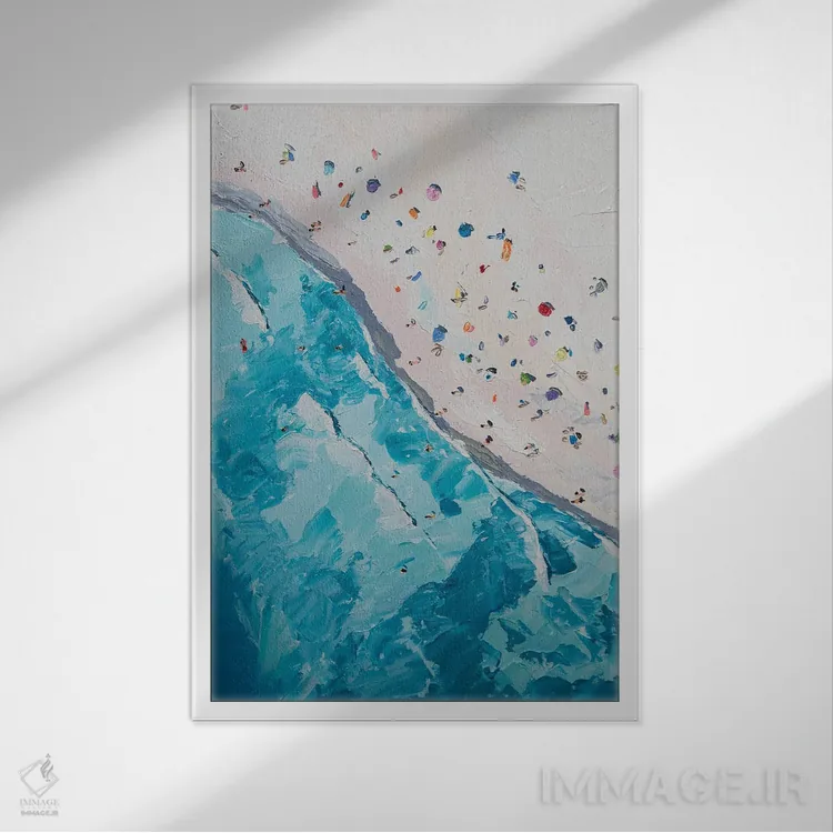 تابلو دکوراتیو ساحل ۲ اثر کارول لوز - نمای قابدار سفید