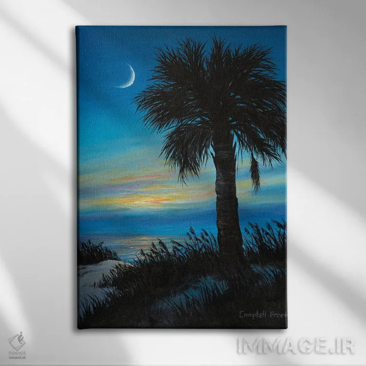 تابلو دکوراتیو هلال پالمتو اثر کمبل فراست - نمای روبهرو روی دیوار