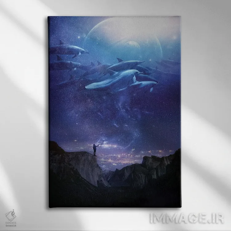 تابلو دکوراتیو آب های آسمانی اثر کلودیا مک کینی - نمای روبهرو روی دیوار