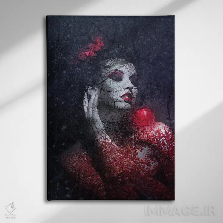 تابلو دکوراتیو درخت نیکی و بدی اثر کلودیا مک کینی - نمای روبهرو روی دیوار