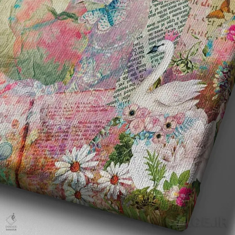 تابلو دکوراتیو رویا اثر کلودیا مک کینی - نمای نزدیک بافت بوم