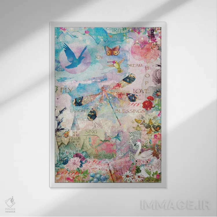 تابلو دکوراتیو رویا اثر کلودیا مک کینی - نمای قابدار سفید