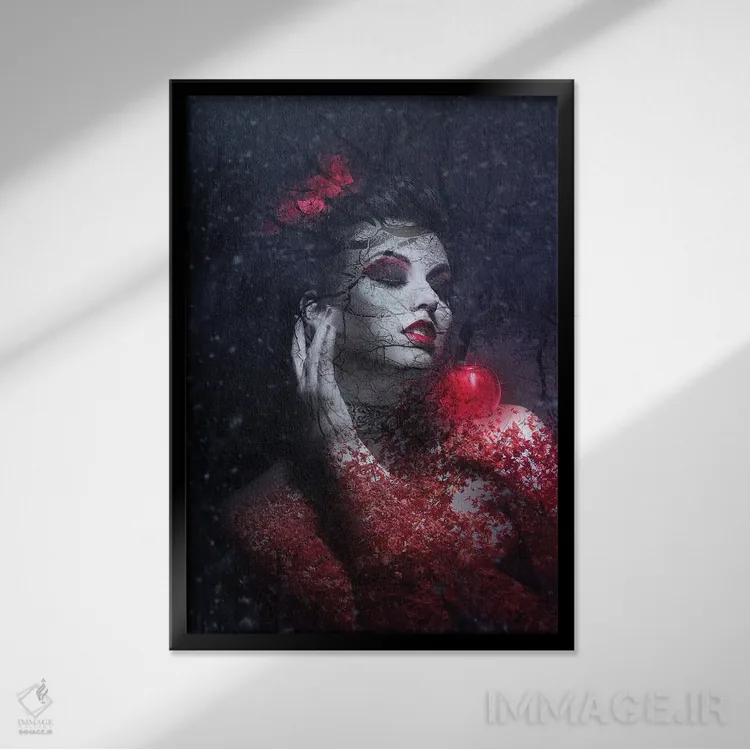 تابلو دکوراتیو درخت نیکی و بدی اثر کلودیا مک کینی - نمای قابدار مشکی