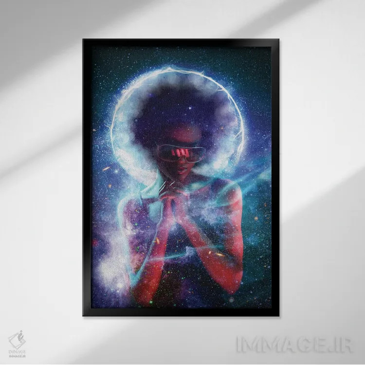 تابلو دکوراتیو برق دار کردن اثر کلودیا مک کینی - نمای قابدار مشکی