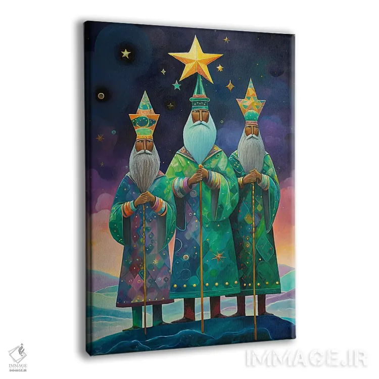 تابلو دکوراتیو ما سه پادشاه اثر کلودیا مک کینی - نمای پرسپکتیو محصول