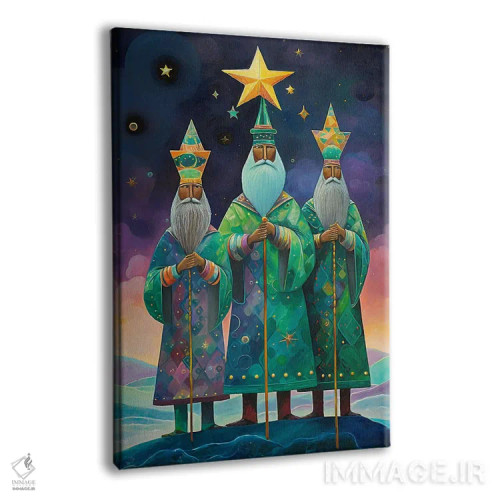 تابلو دکوراتیو ما سه پادشاه اثر کلودیا مک کینی - نمای پرسپکتیو محصول