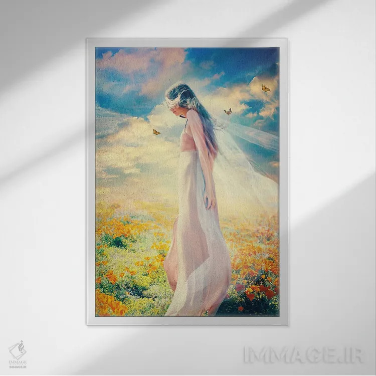 تابلو دکوراتیو فرزند گل اثر کلودیا مک کینی - نمای قابدار سفید