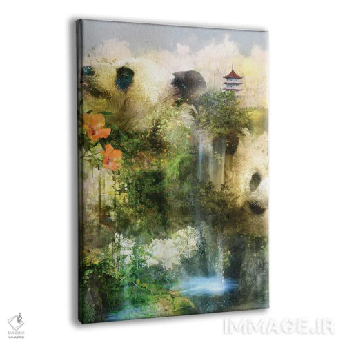 تابلو دکوراتیو جزیره پاندا اثر کلودیا مک کینی - نمای پرسپکتیو محصول