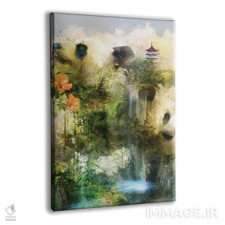 تابلو دکوراتیو جزیره پاندا اثر کلودیا مک کینی - نمای پرسپکتیو محصول