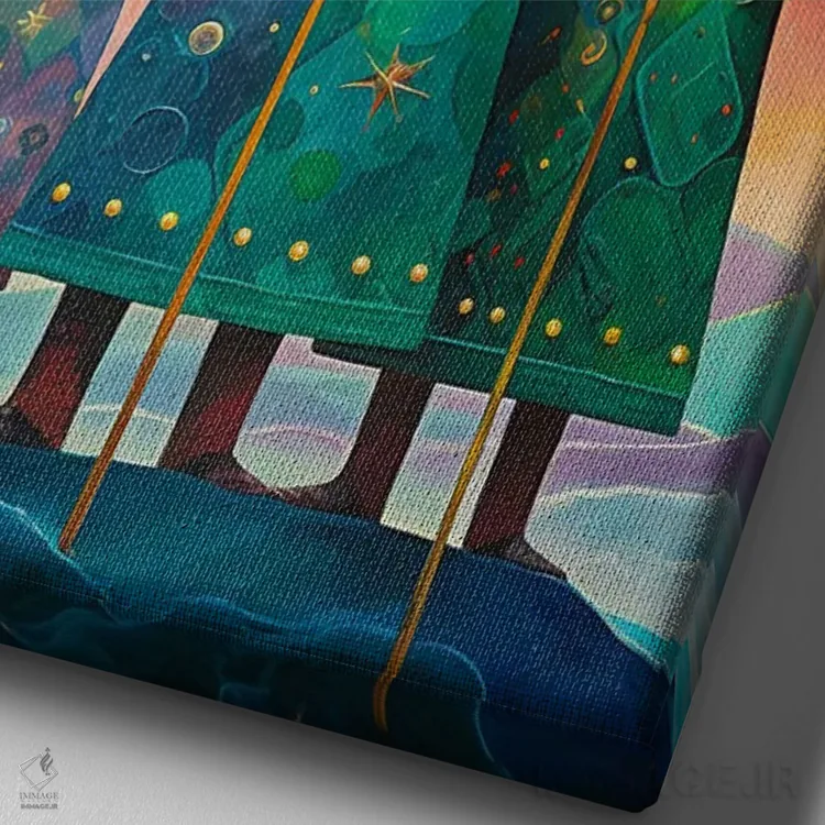 تابلو دکوراتیو ما سه پادشاه اثر کلودیا مک کینی - نمای نزدیک بافت بوم