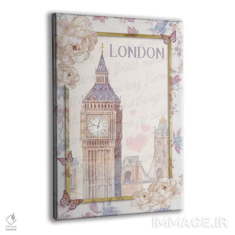 تابلو دکوراتیو شهر لندن اثر کلودیا مک کینی - نمای پرسپکتیو محصول
