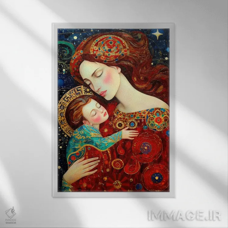 تابلو دکوراتیو عشق مقدس اثر کلودیا مک کینی - نمای قابدار سفید