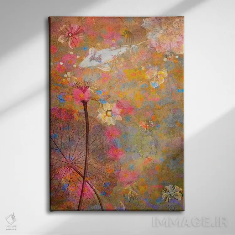 تابلو دکوراتیو سرخوشی پاستلی اثر کلودیا مک کینی - نمای روبهرو روی دیوار
