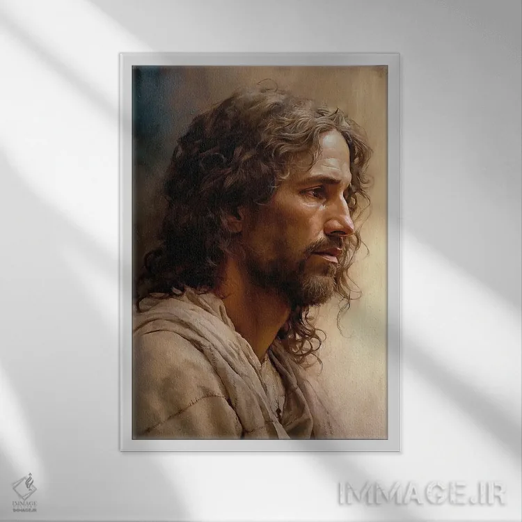 تابلو دکوراتیو مسیح اثر کلودیا مک کینی - نمای قابدار سفید