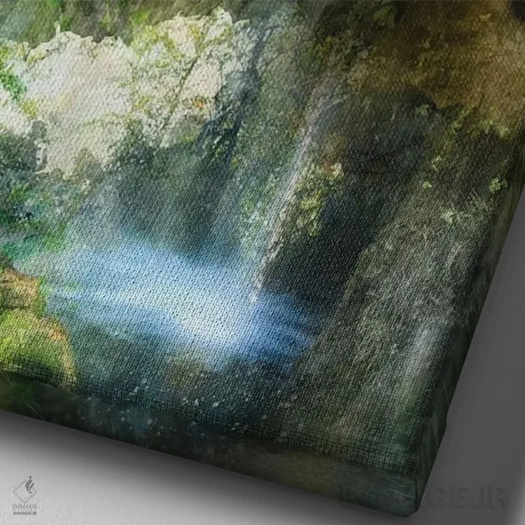 تابلو دکوراتیو جزیره پاندا اثر کلودیا مک کینی - نمای نزدیک بافت بوم