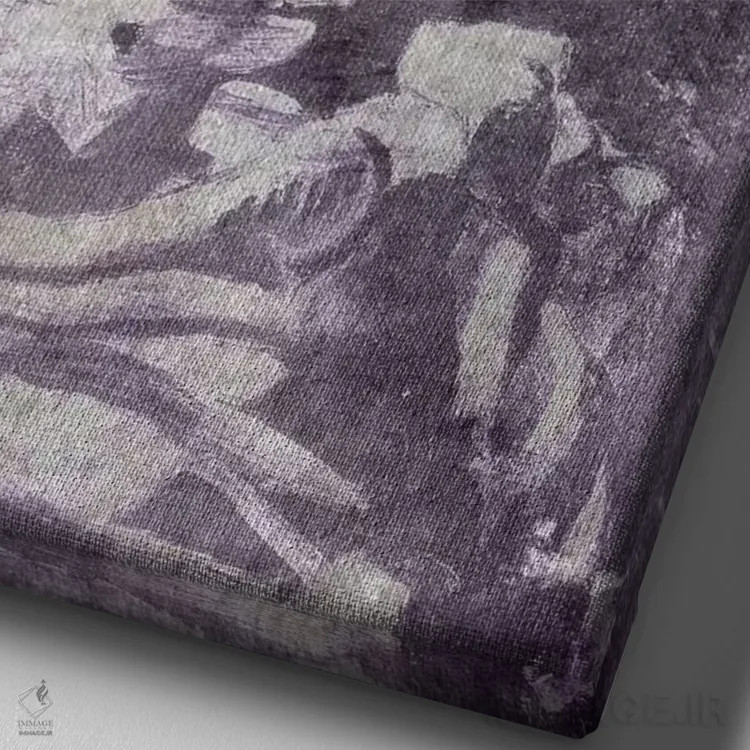 تابلو دکوراتیو جمجمه اسکلت شماره شش اثر فایو بای فایو کالکتیو - نمای نزدیک بافت بوم