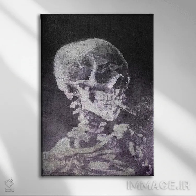 تابلو دکوراتیو جمجمه اسکلت شماره شش اثر فایو بای فایو کالکتیو - نمای روبهرو روی دیوار