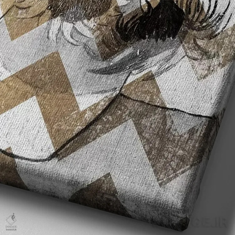 تابلو دکوراتیو آفتابگردان شماره دوازده اثر فایو بای فایو کالکتیو - نمای نزدیک بافت بوم