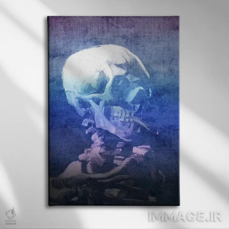 تابلو دکوراتیو جمجمه اسکلت شماره یازده اثر فایو بای فایو کالکتیو - نمای روبهرو روی دیوار