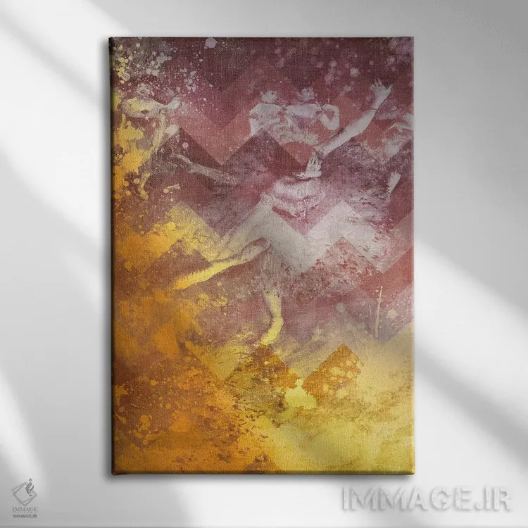 تابلو دکوراتیو رقاص سبز شماره چهار اثر فایو بای فایو کالکتیو - نمای روبهرو روی دیوار