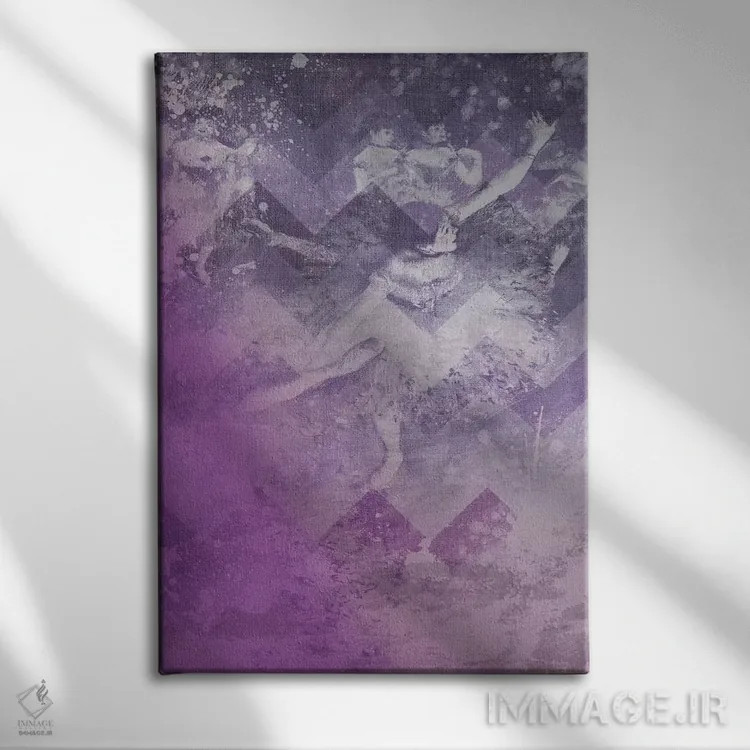 تابلو دکوراتیو رقاص سبز شماره سه اثر فایو بای فایو کالکتیو - نمای روبهرو روی دیوار