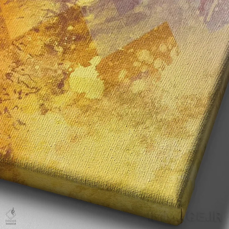 تابلو دکوراتیو رقاص سبز شماره چهار اثر فایو بای فایو کالکتیو - نمای نزدیک بافت بوم