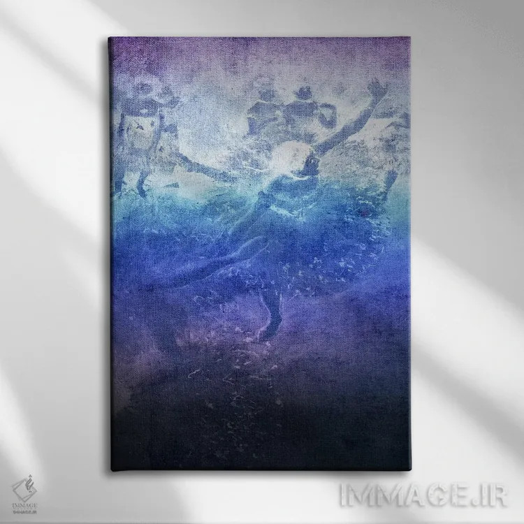 تابلو دکوراتیو رقاص سبز شماره شش اثر فایو بای فایو کالکتیو - نمای روبهرو روی دیوار