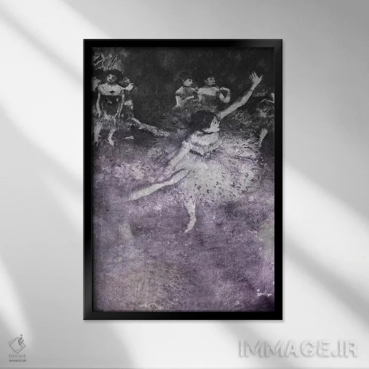 تابلو دکوراتیو رقاص سبز شماره یک اثر فایو بای فایو کالکتیو - نمای قابدار مشکی