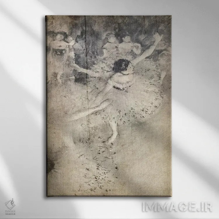 تابلو دکوراتیو رقاص سبز شماره پنج اثر فایو بای فایو کالکتیو - نمای روبهرو روی دیوار