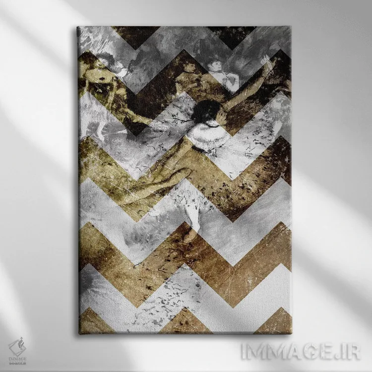 تابلو دکوراتیو رقاص سبز شماره هفت اثر فایو بای فایو کالکتیو - نمای روبهرو روی دیوار