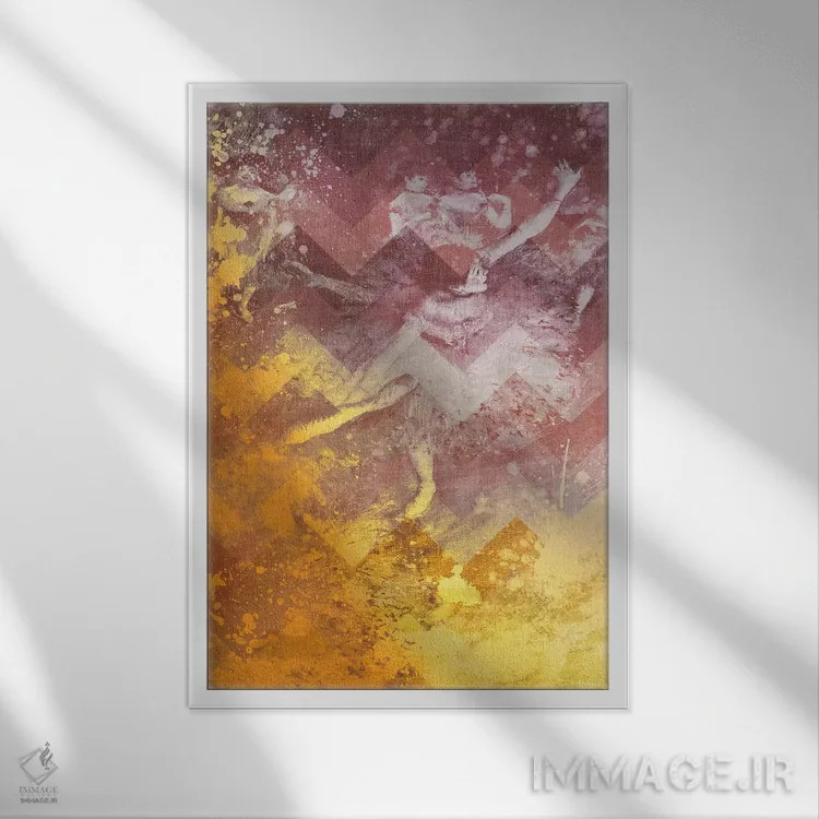 تابلو دکوراتیو رقاص سبز شماره چهار اثر فایو بای فایو کالکتیو - نمای قابدار سفید