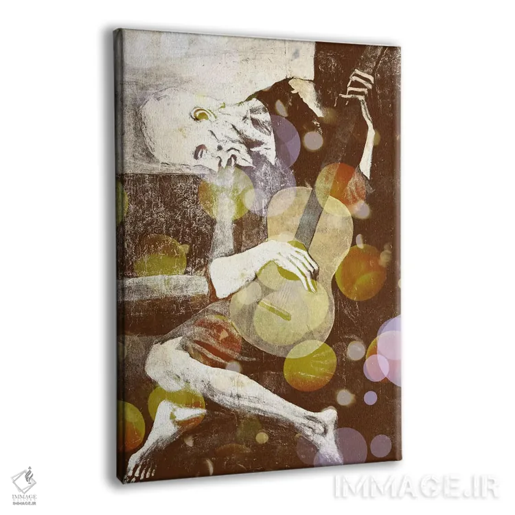 تابلو دکوراتیو گیتارنواز پیر شماره سه اثر فایو بای فایو کالکتیو - نمای پرسپکتیو محصول