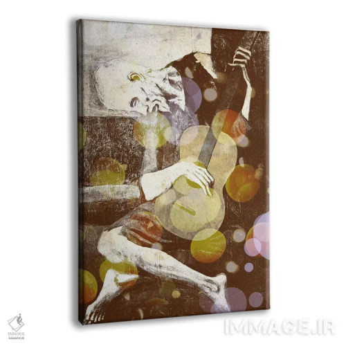 تابلو دکوراتیو گیتارنواز پیر شماره سه اثر فایو بای فایو کالکتیو - نمای پرسپکتیو محصول
