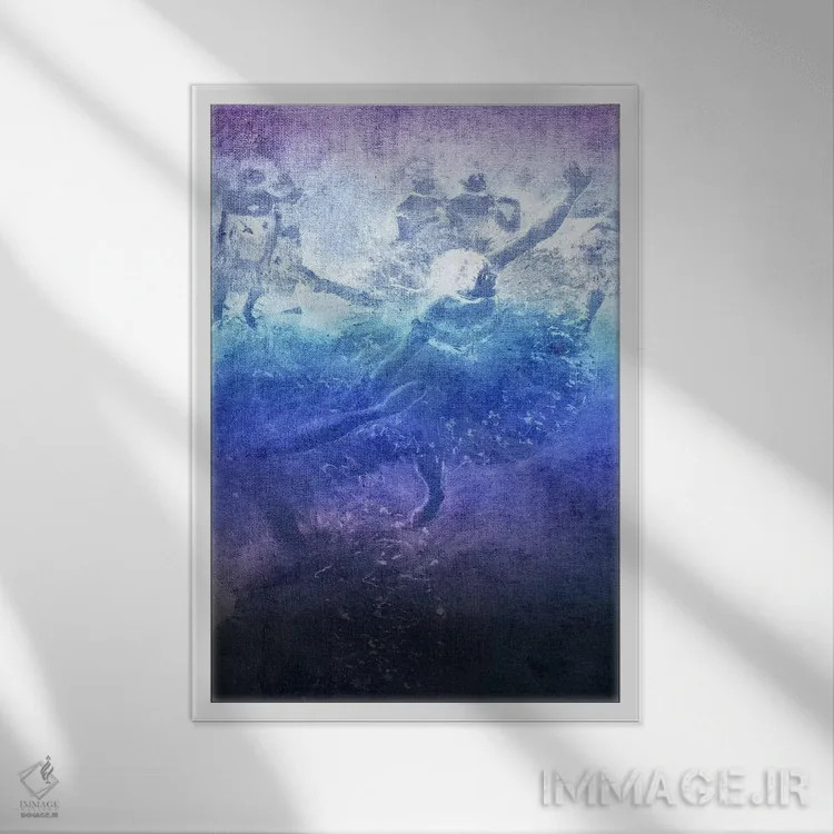 تابلو دکوراتیو رقاص سبز شماره شش اثر فایو بای فایو کالکتیو - نمای قابدار سفید