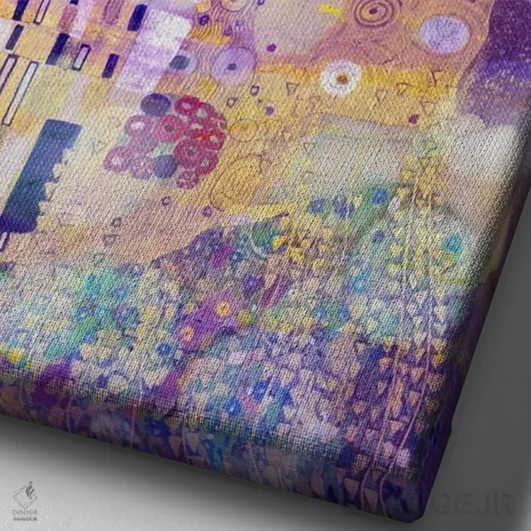 تابلو دکوراتیو بوسه شماره دو اثر فایو بای فایو کالکتیو - نمای نزدیک بافت بوم